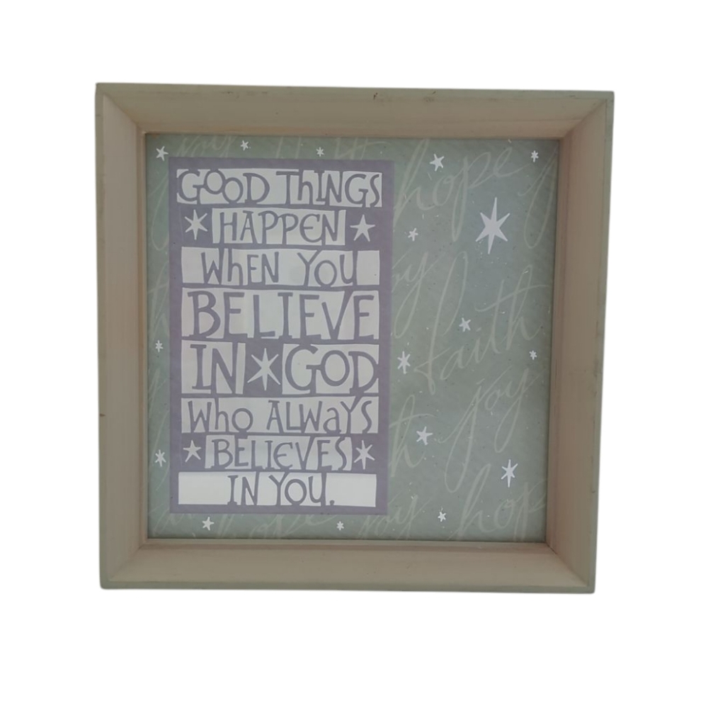 Framed Inspirational Message Home Decor Picture Art